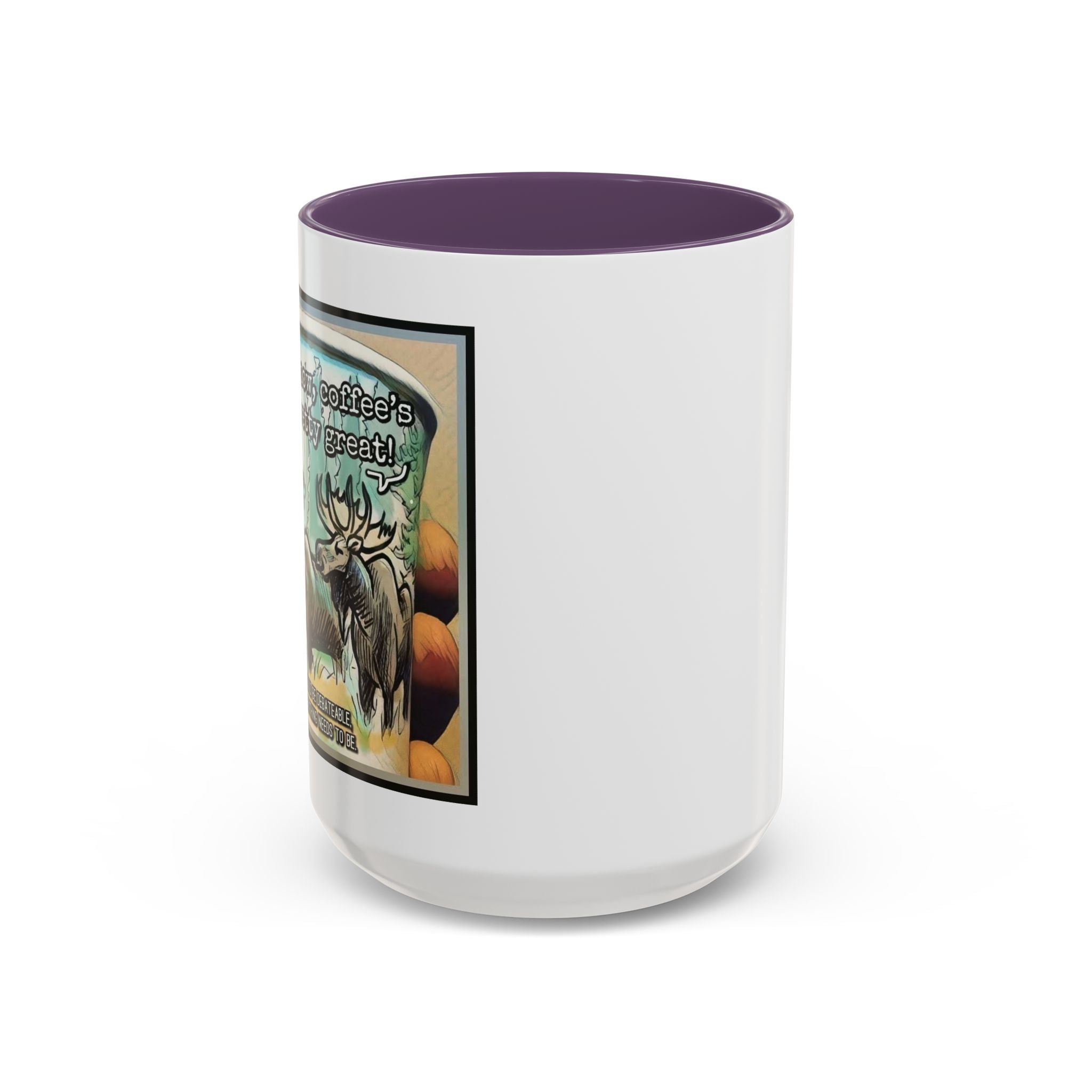 Coffee Mug - Moose Debate Accent Ceramic Mug (11/15oz)
