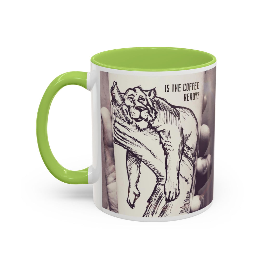 Coffee Ready Lion Accent Ceramic Mug (11/15oz)