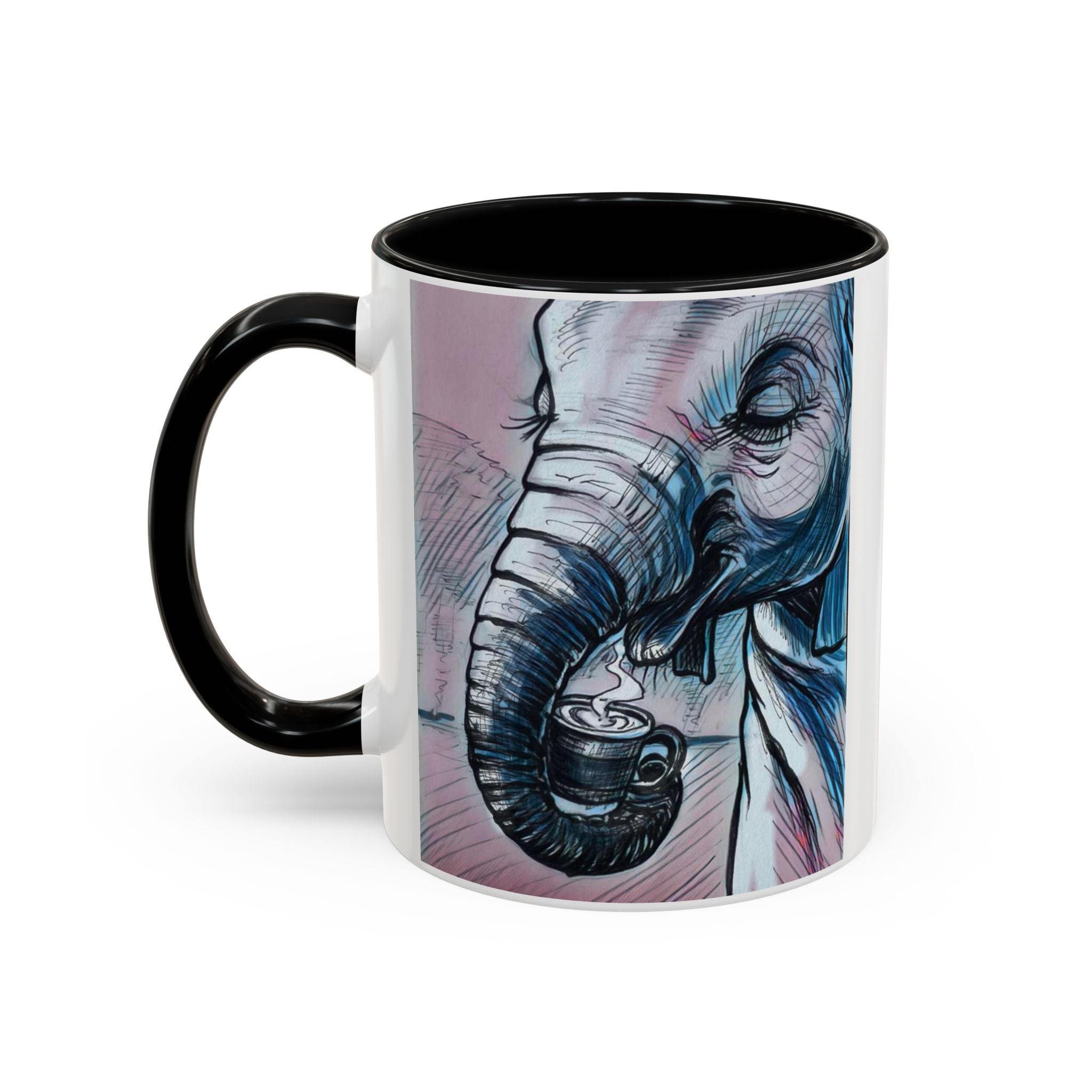 Elephant loves Coffee Accent Ceramic Mug (11/15oz)