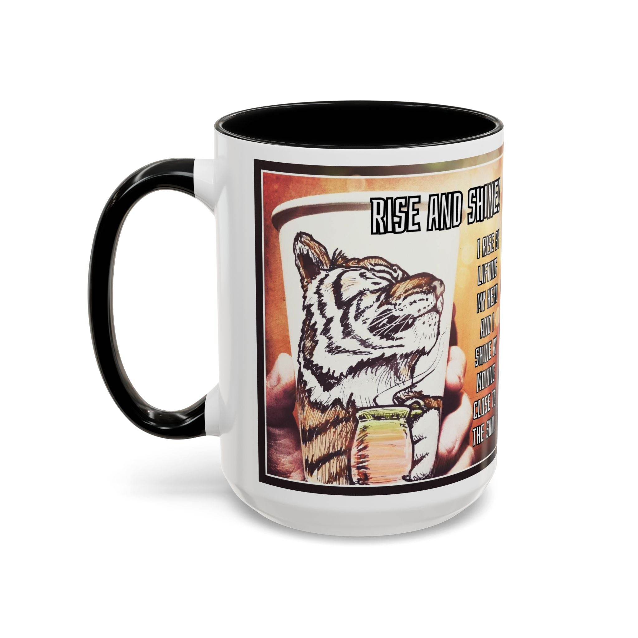Rise n Shine Tiger Accent Ceramic Mug (11/15oz)