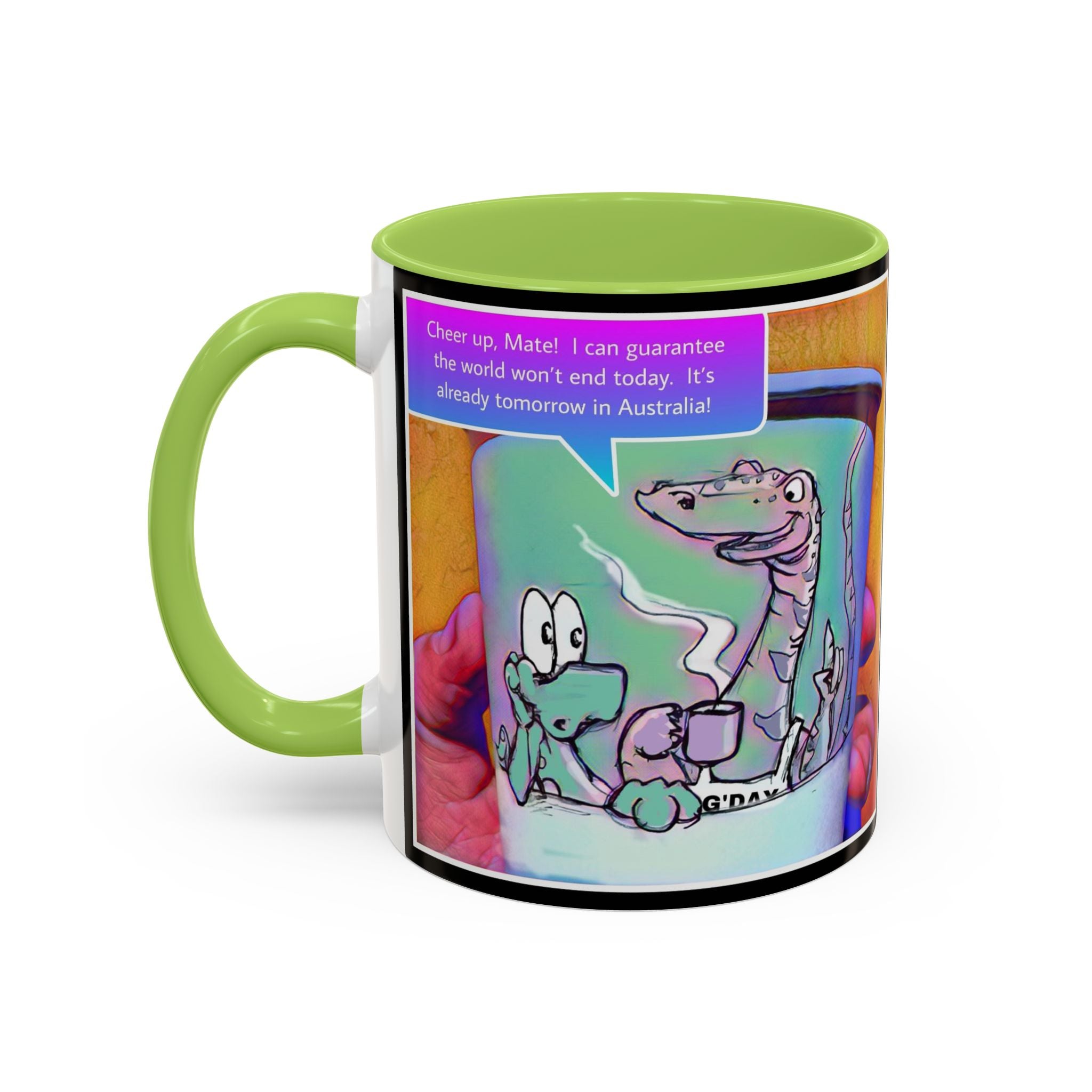 Tomorrow in Aus Dino Accent Ceramic Mug (11/15oz)