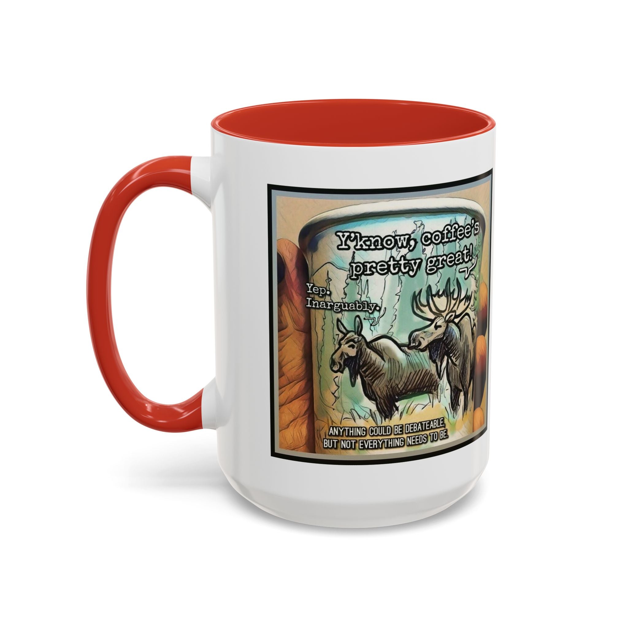 Coffee Mug - Moose Debate Accent Ceramic Mug (11/15oz)