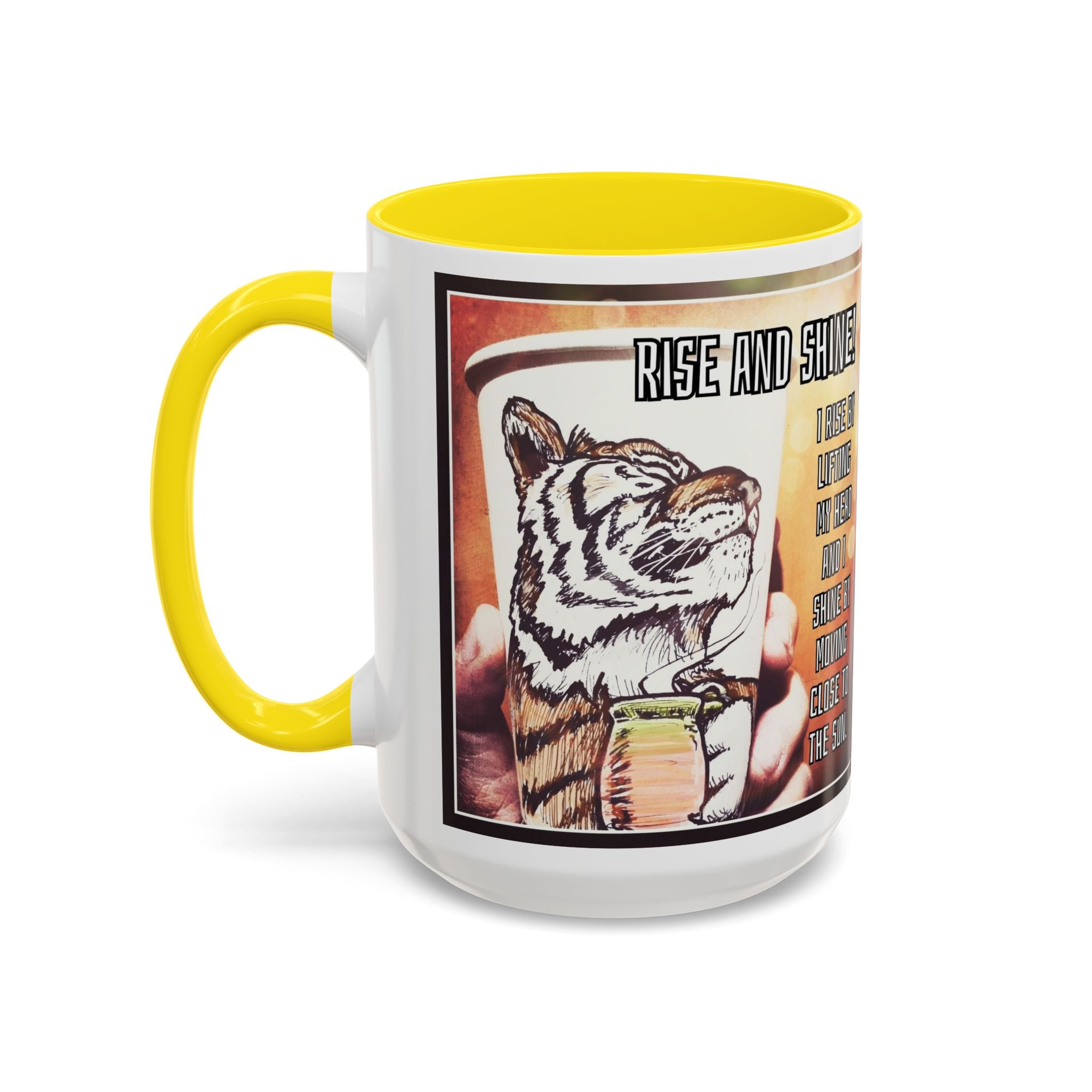 Rise n Shine Tiger Accent Ceramic Mug (11/15oz)