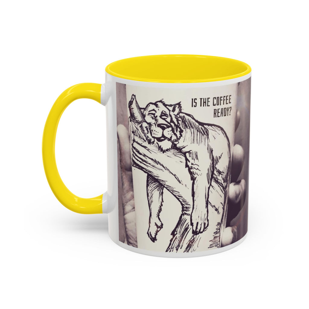 Coffee Ready Lion Accent Ceramic Mug (11/15oz)