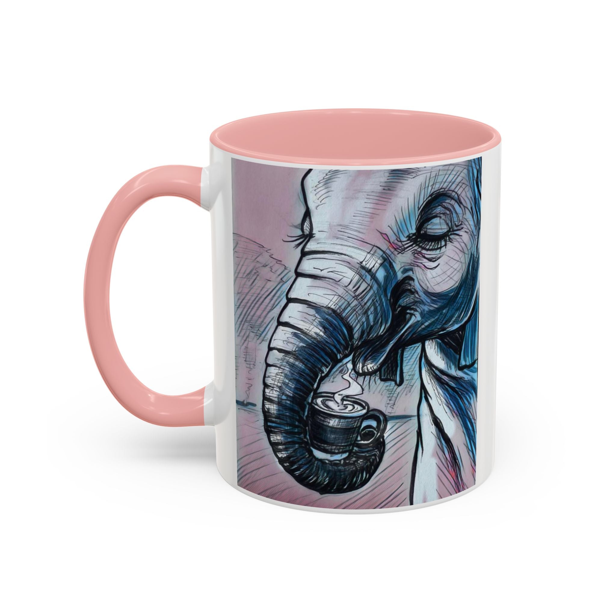 Elephant loves Coffee Accent Ceramic Mug (11/15oz)
