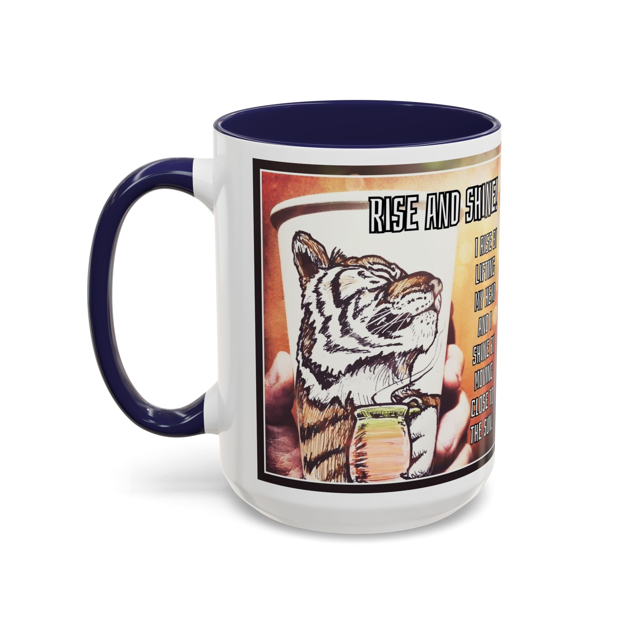 Rise n Shine Tiger Accent Ceramic Mug (11/15oz)
