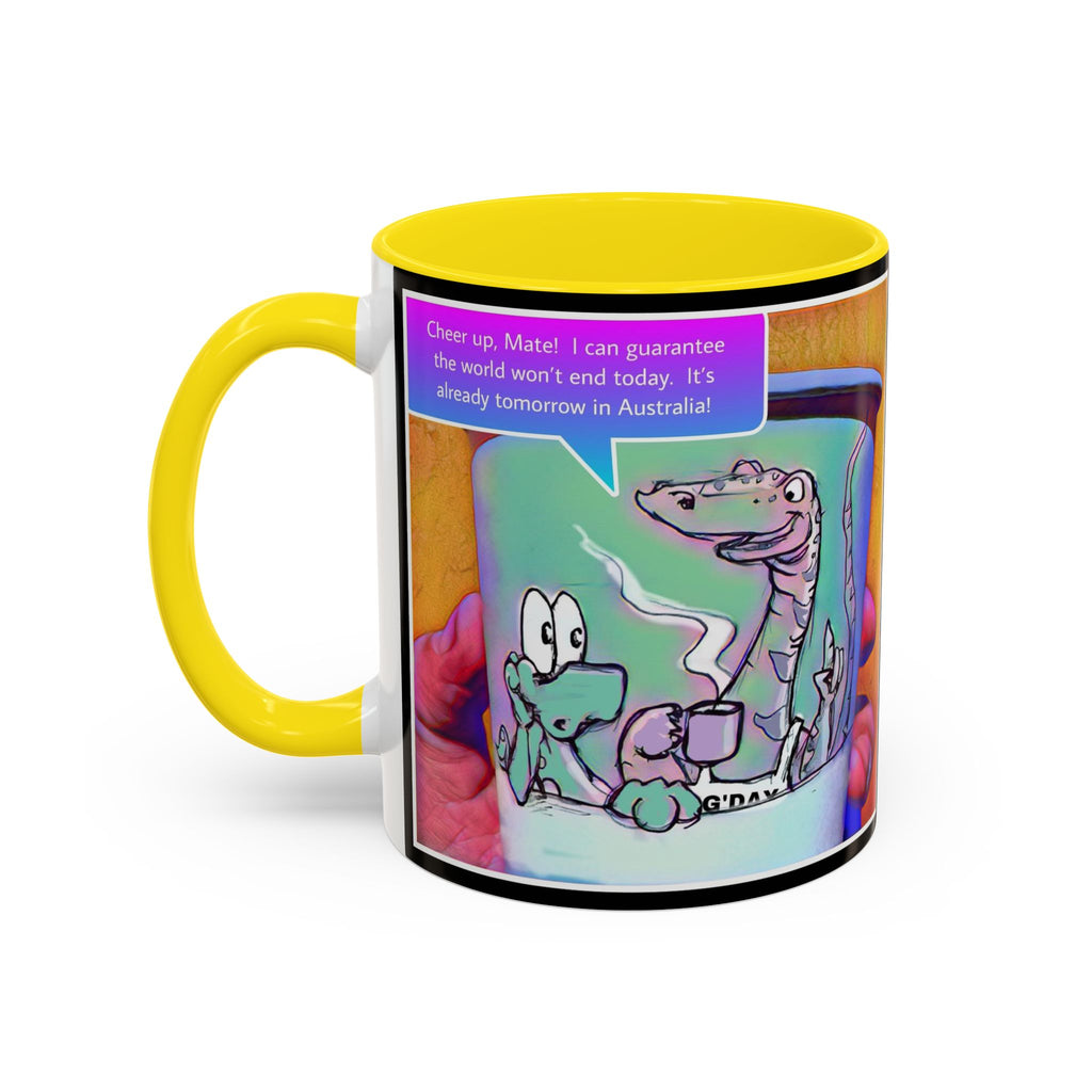 Tomorrow in Aus Dino Accent Ceramic Mug (11/15oz)