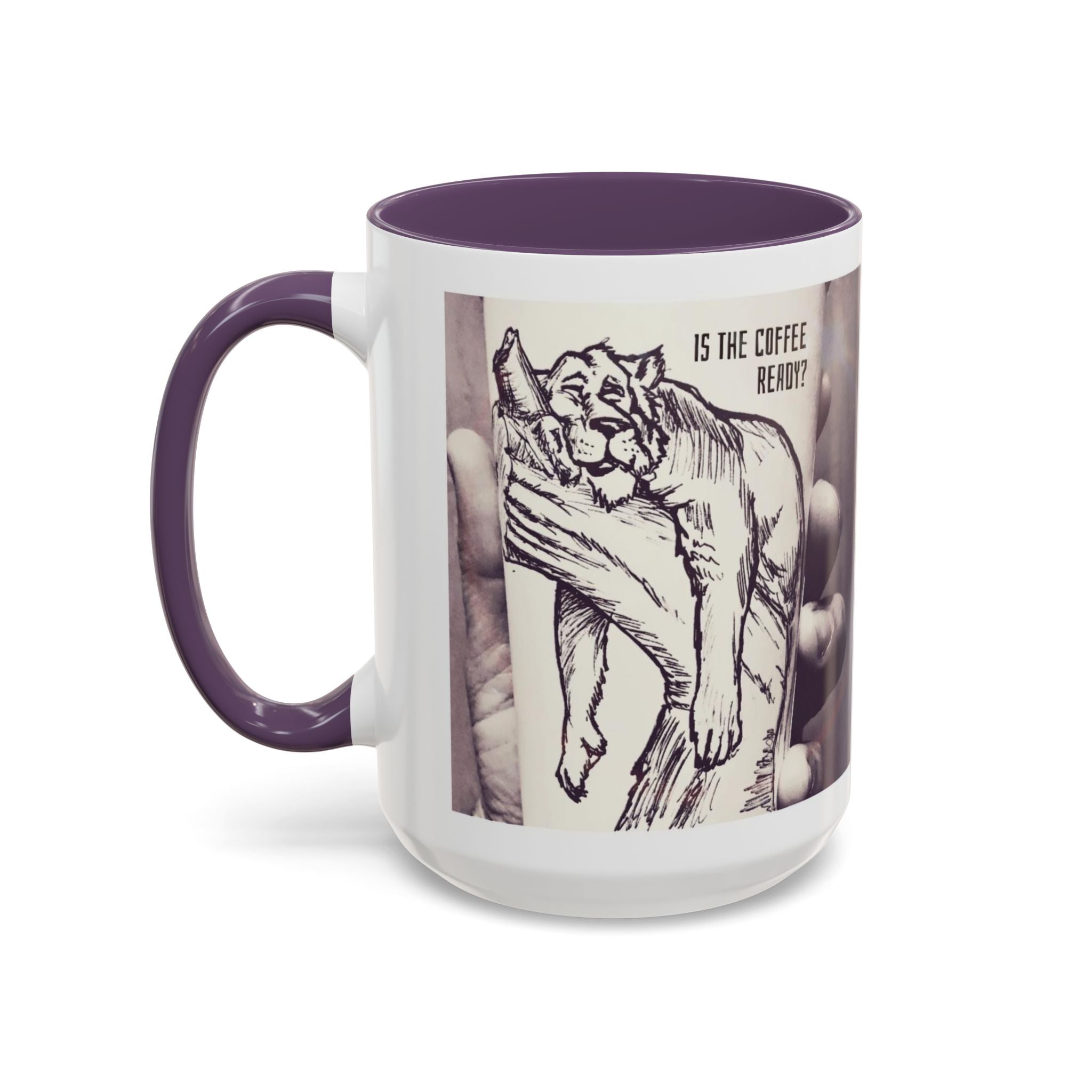 Coffee Ready Lion Accent Ceramic Mug (11/15oz)