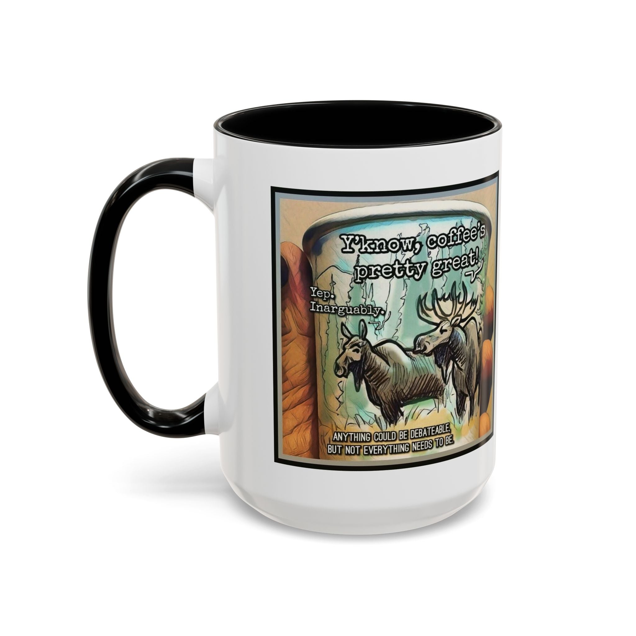 Coffee Mug - Moose Debate Accent Ceramic Mug (11/15oz)