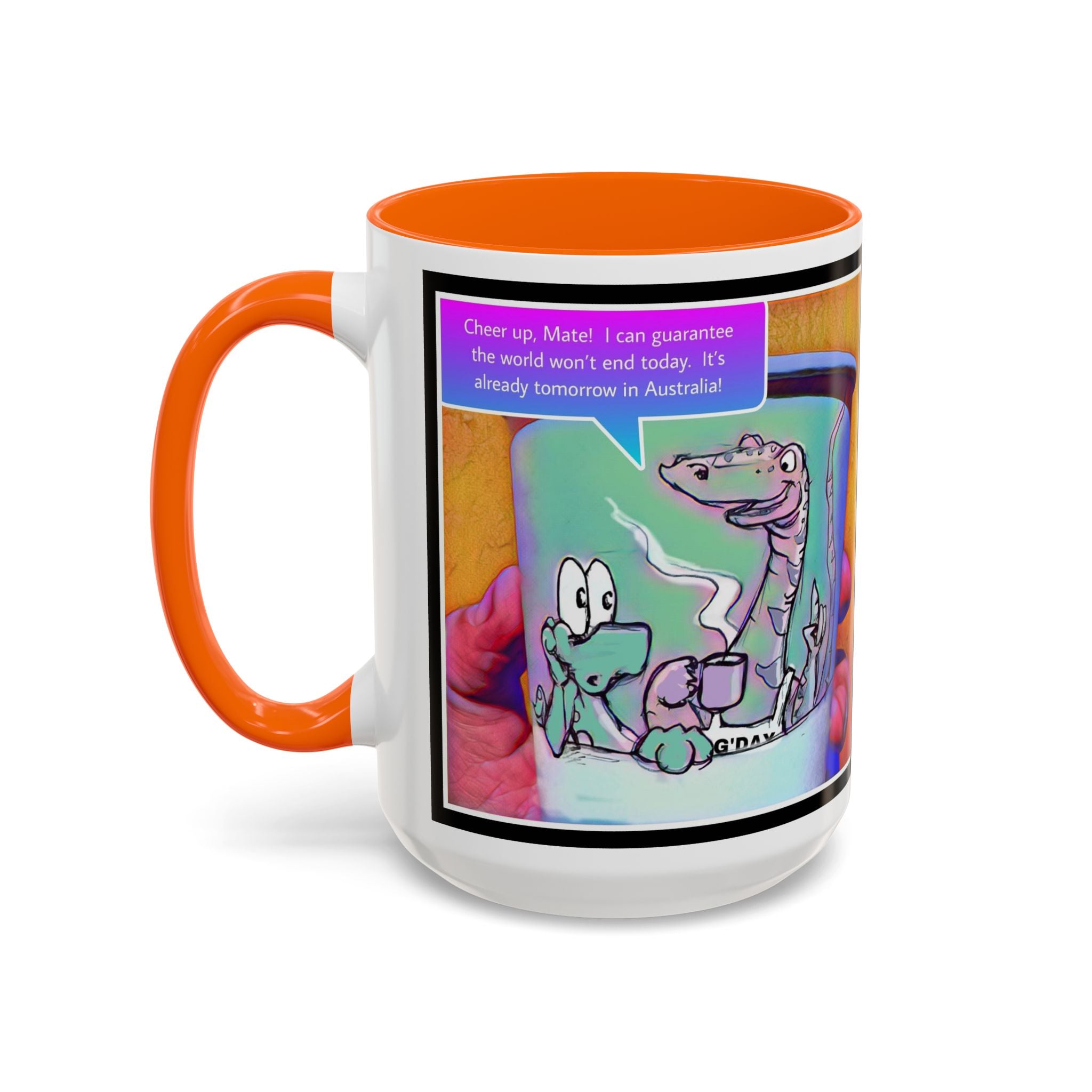 Tomorrow in Aus Dino Accent Ceramic Mug (11/15oz)