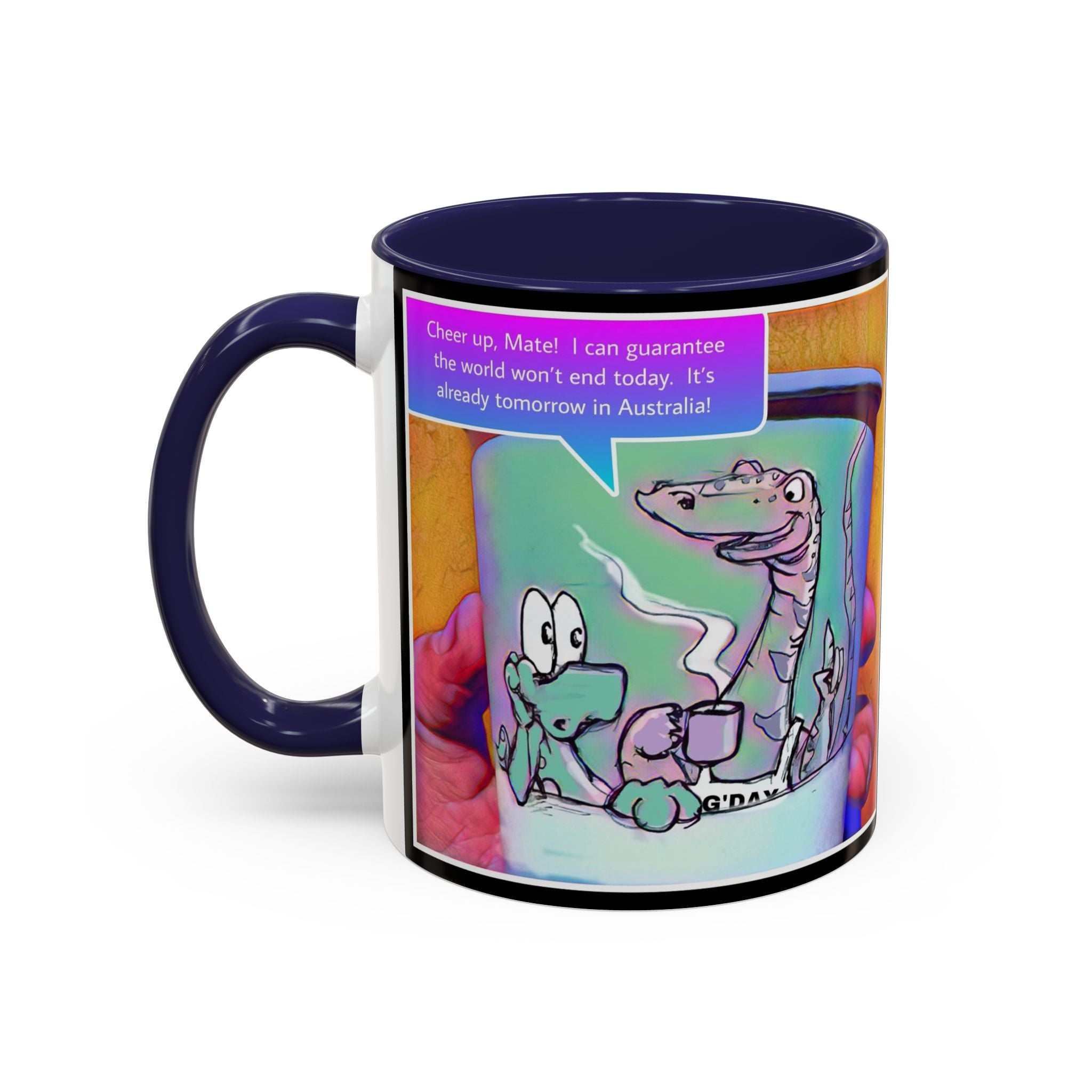 Tomorrow in Aus Dino Accent Ceramic Mug (11/15oz)