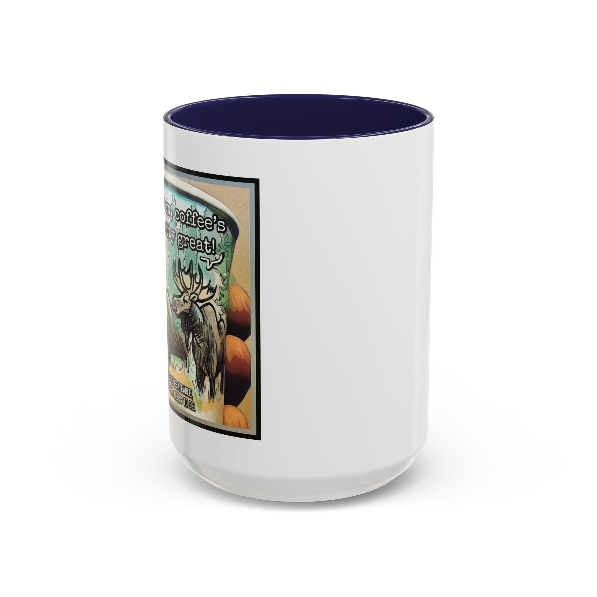 Coffee Mug - Moose Debate Accent Ceramic Mug (11/15oz)