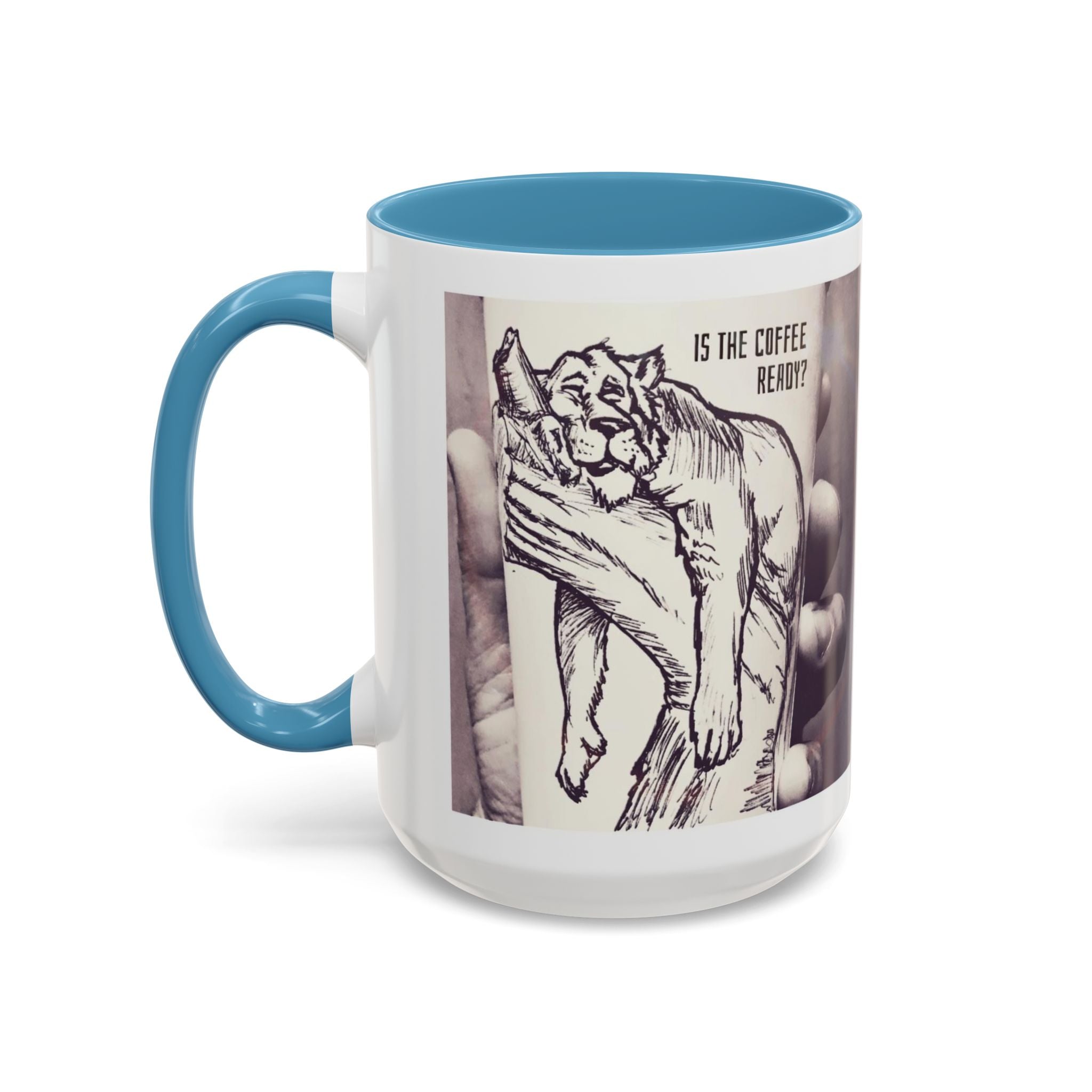 Coffee Ready Lion Accent Ceramic Mug (11/15oz)