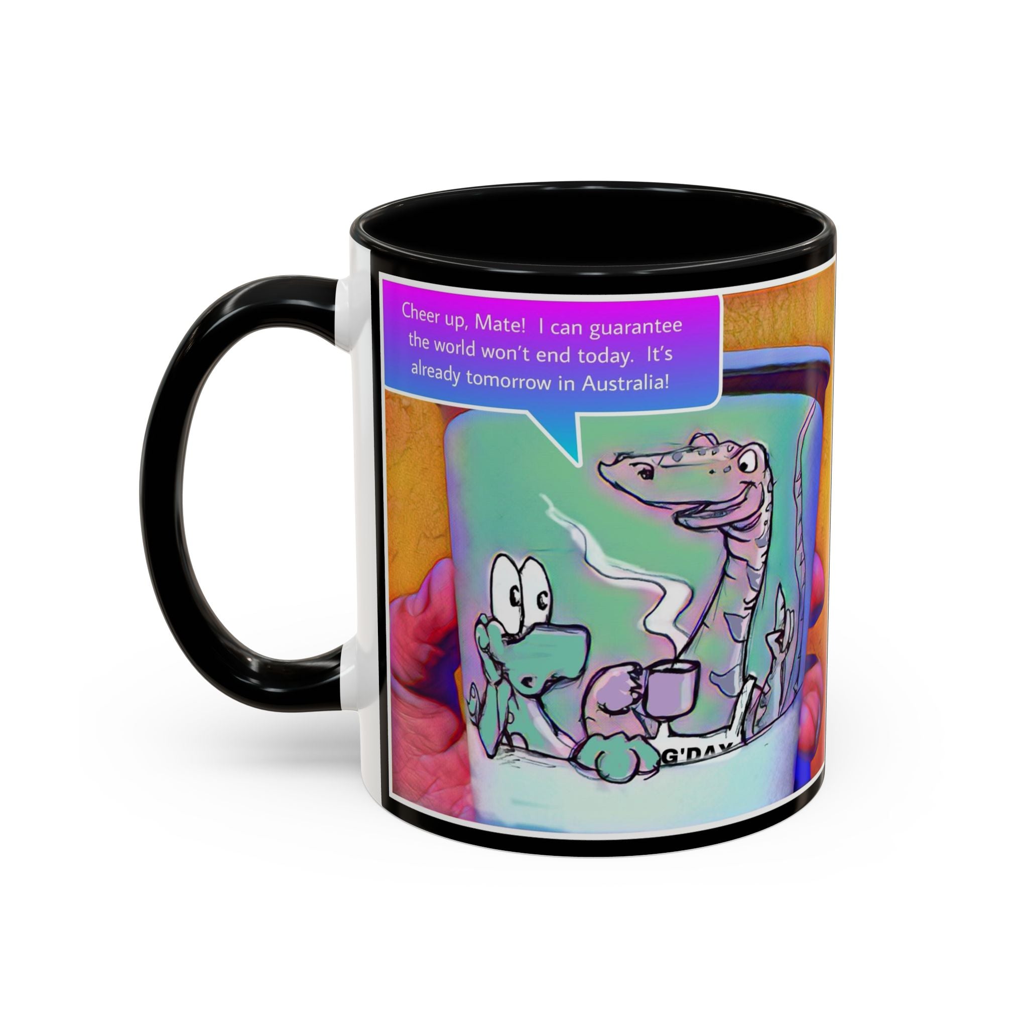 Tomorrow in Aus Dino Accent Ceramic Mug (11/15oz)