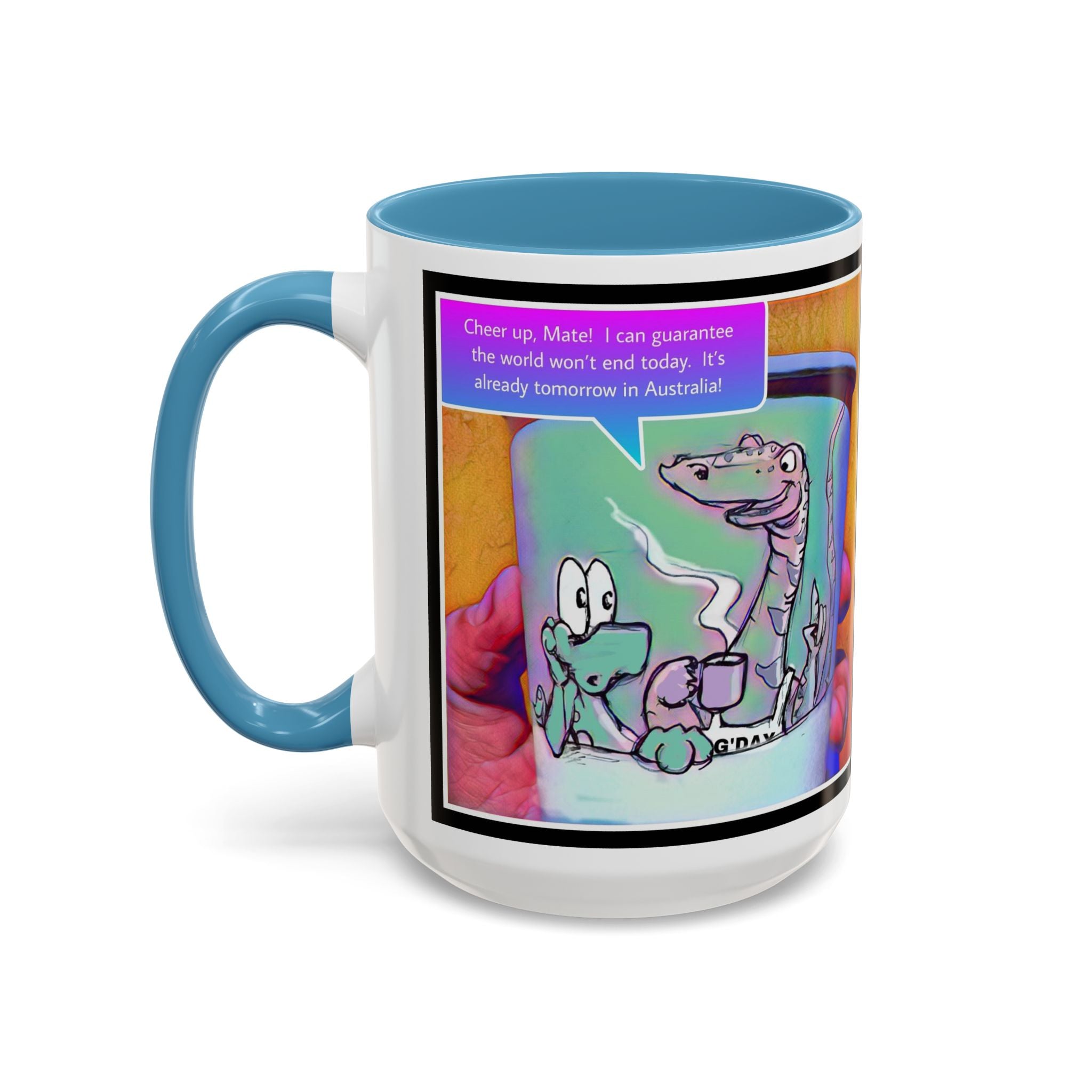 Tomorrow in Aus Dino Accent Ceramic Mug (11/15oz)