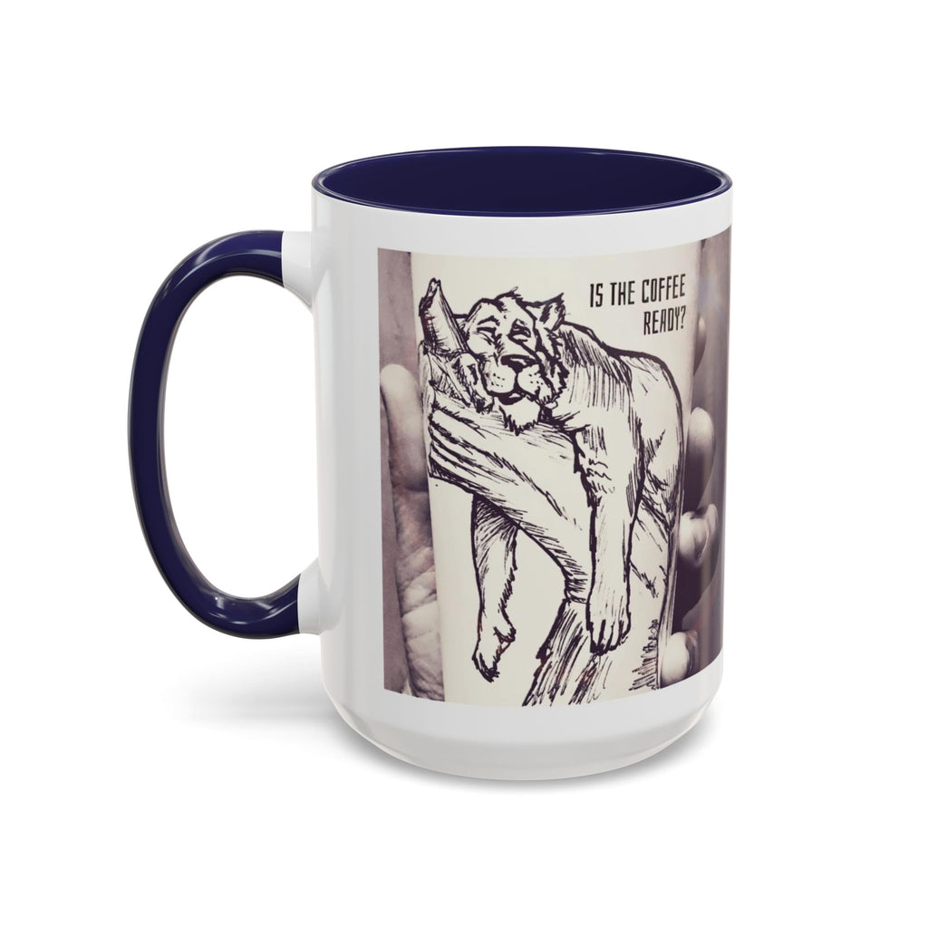 Coffee Ready Lion Accent Ceramic Mug (11/15oz)
