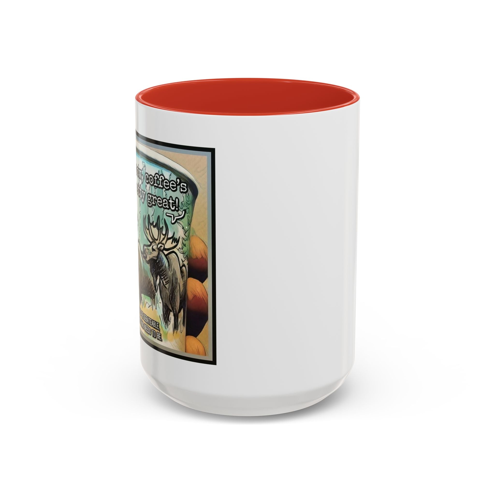 Coffee Mug - Moose Debate Accent Ceramic Mug (11/15oz)