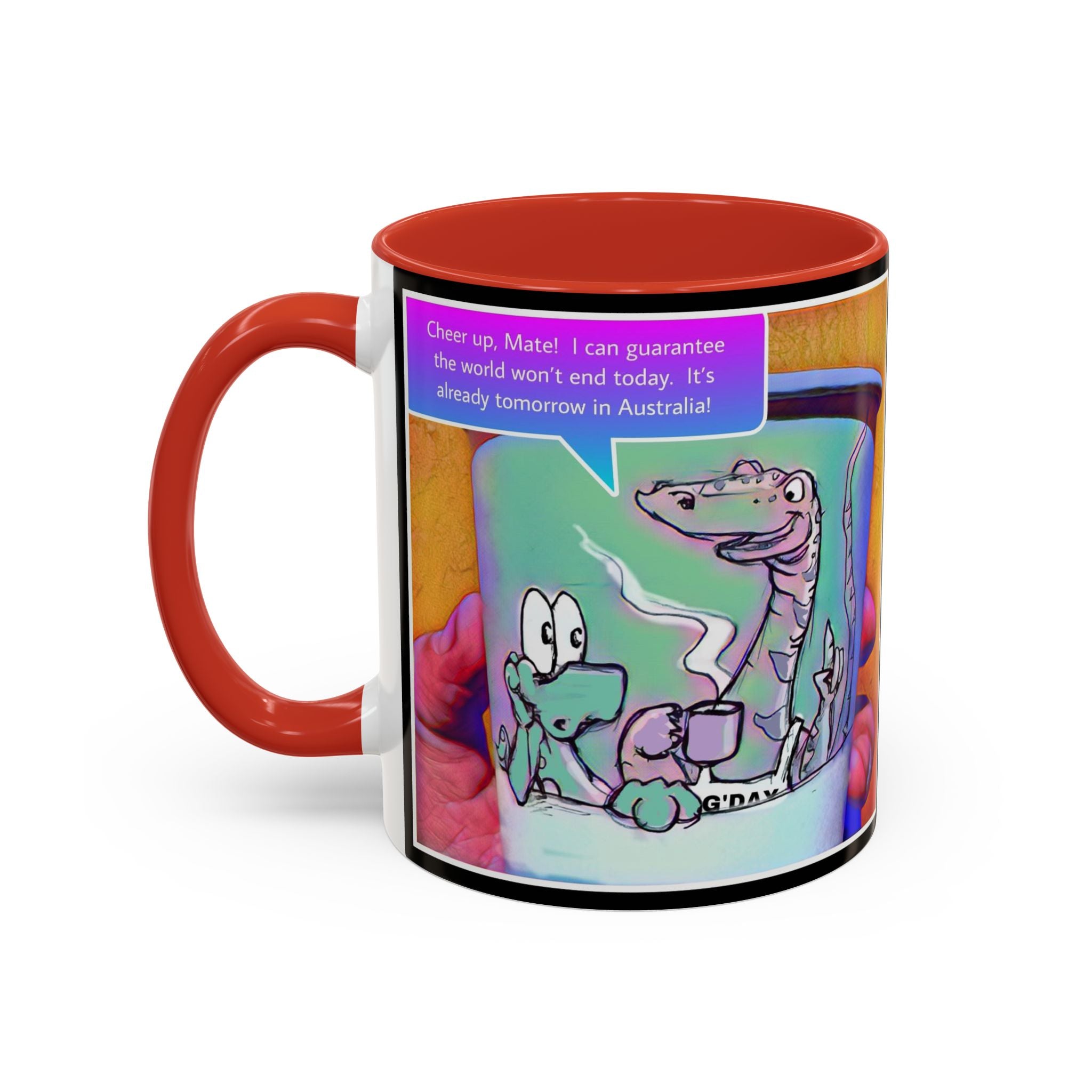 Tomorrow in Aus Dino Accent Ceramic Mug (11/15oz)