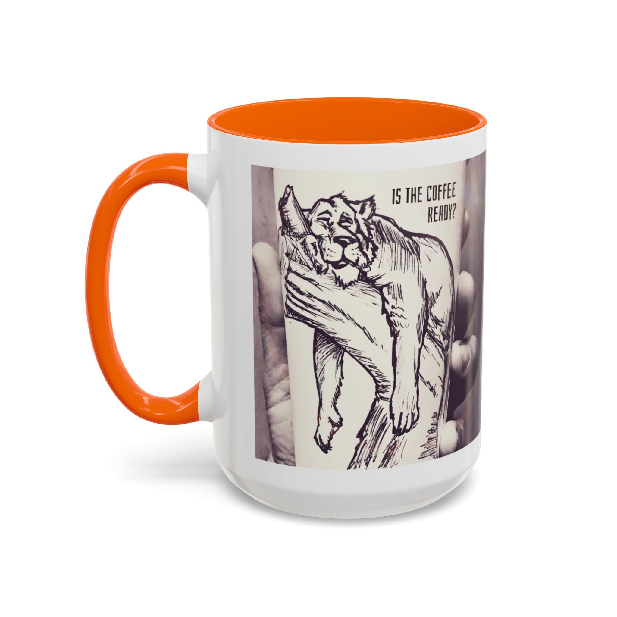 Coffee Ready Lion Accent Ceramic Mug (11/15oz)