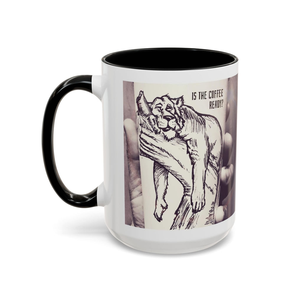 Coffee Ready Lion Accent Ceramic Mug (11/15oz)