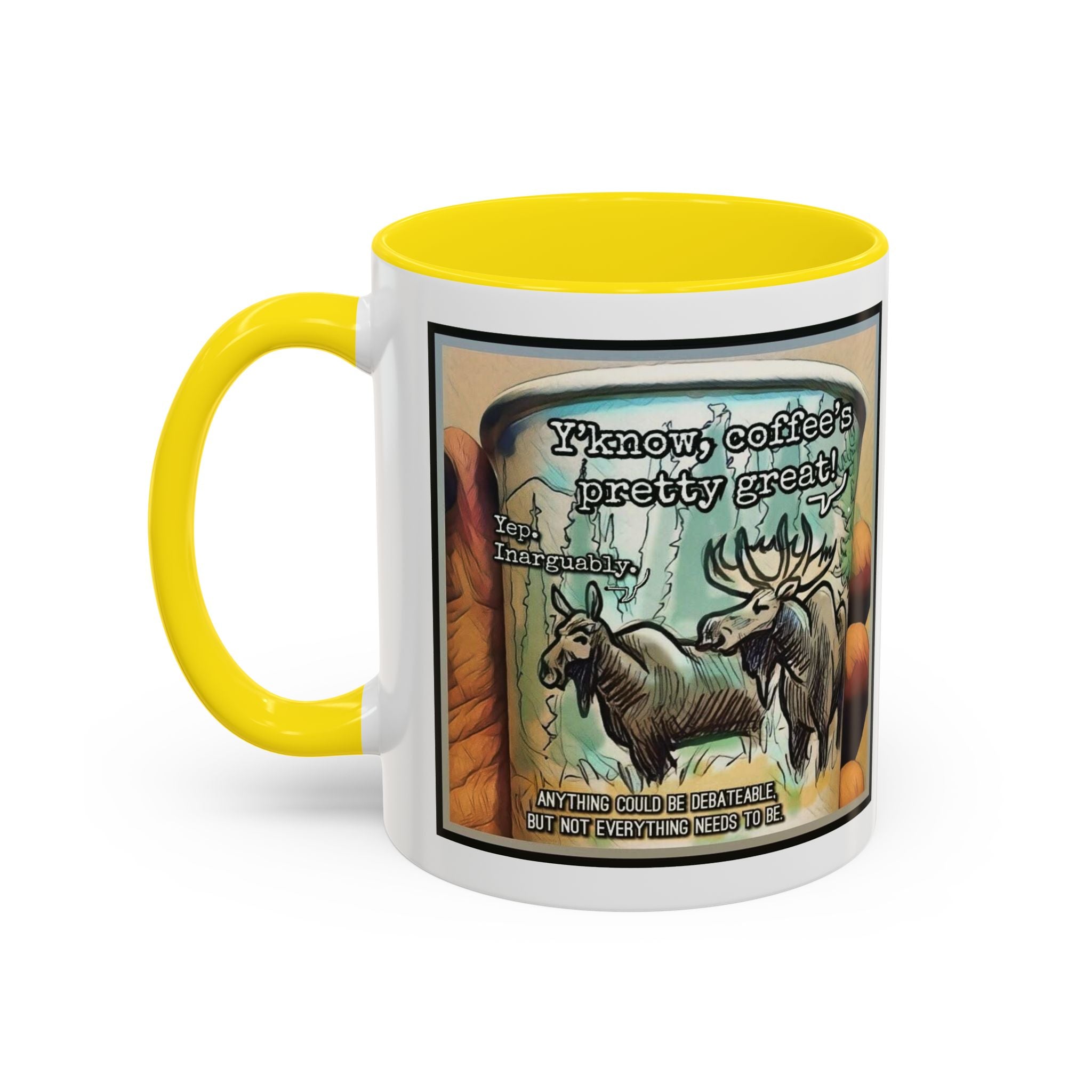 Coffee Mug - Moose Debate Accent Ceramic Mug (11/15oz)