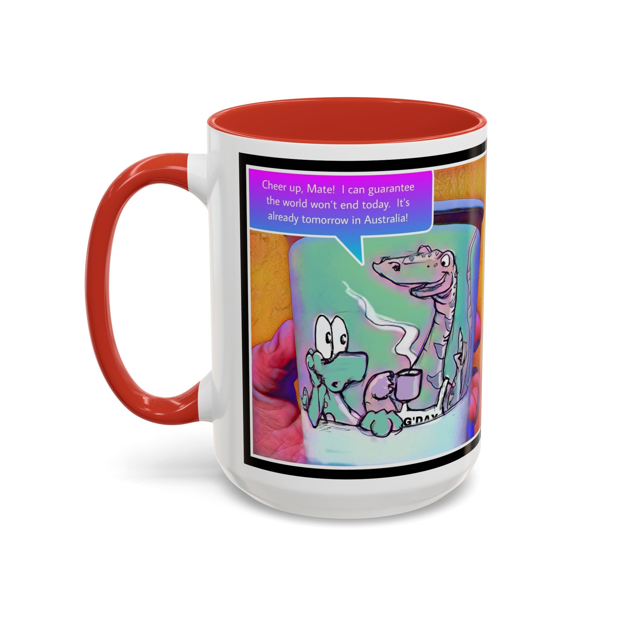 Tomorrow in Aus Dino Accent Ceramic Mug (11/15oz)