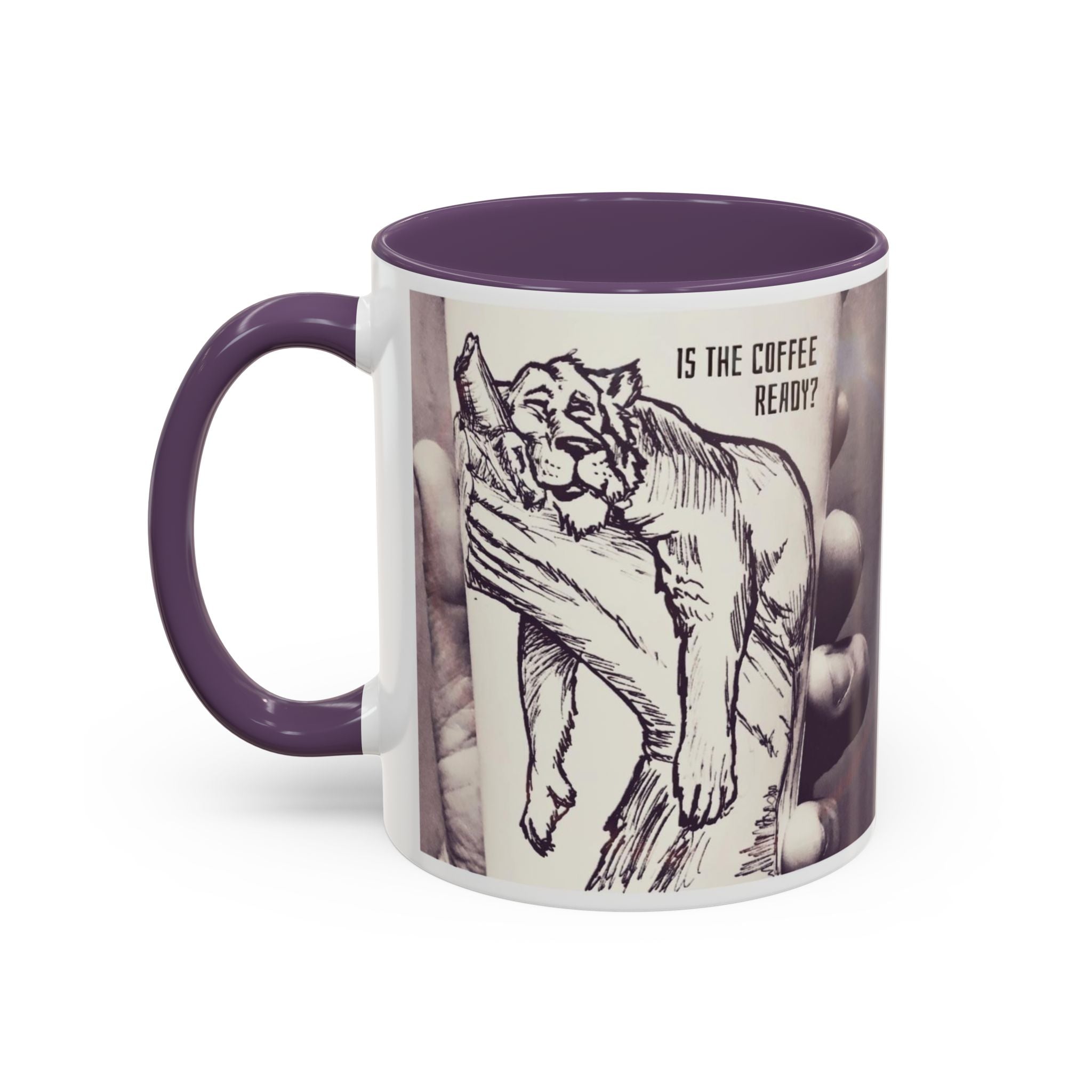 Coffee Ready Lion Accent Ceramic Mug (11/15oz)