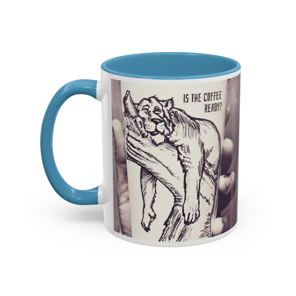 Coffee Ready Lion Accent Ceramic Mug (11/15oz)