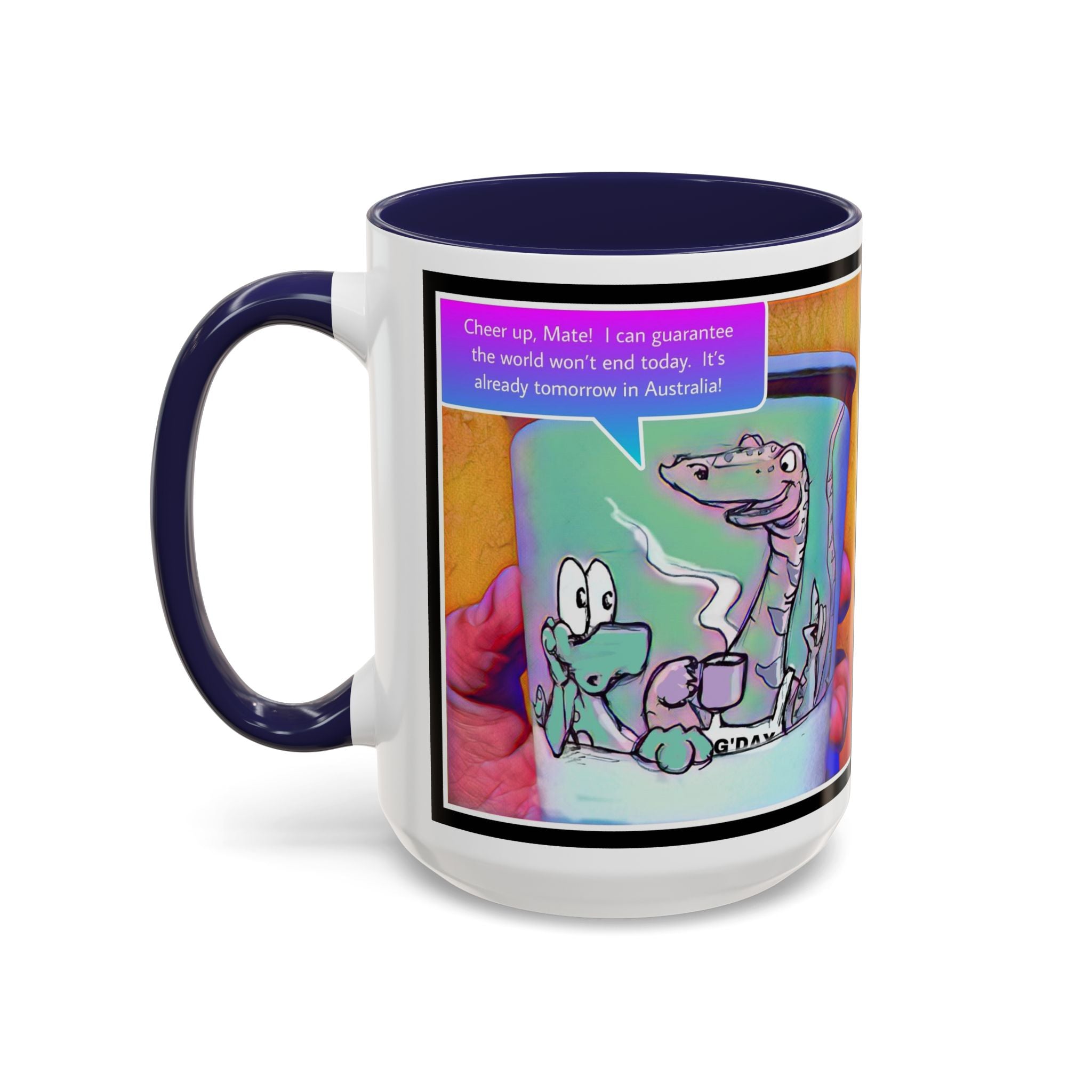 Tomorrow in Aus Dino Accent Ceramic Mug (11/15oz)