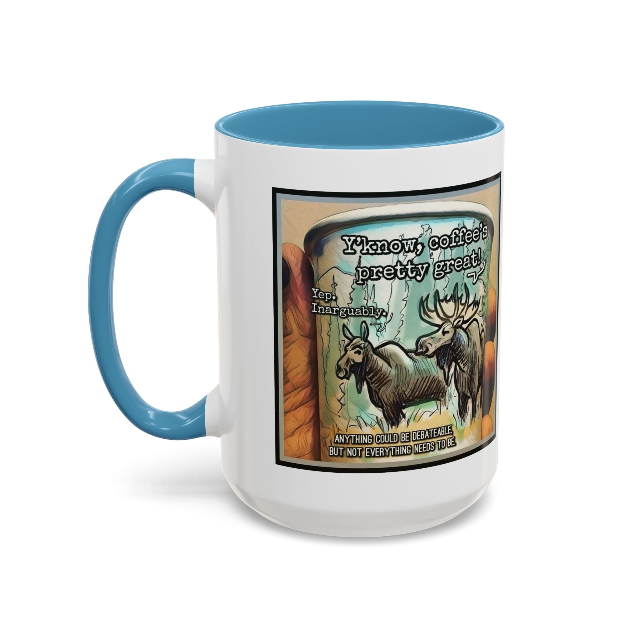 Coffee Mug - Moose Debate Accent Ceramic Mug (11/15oz)
