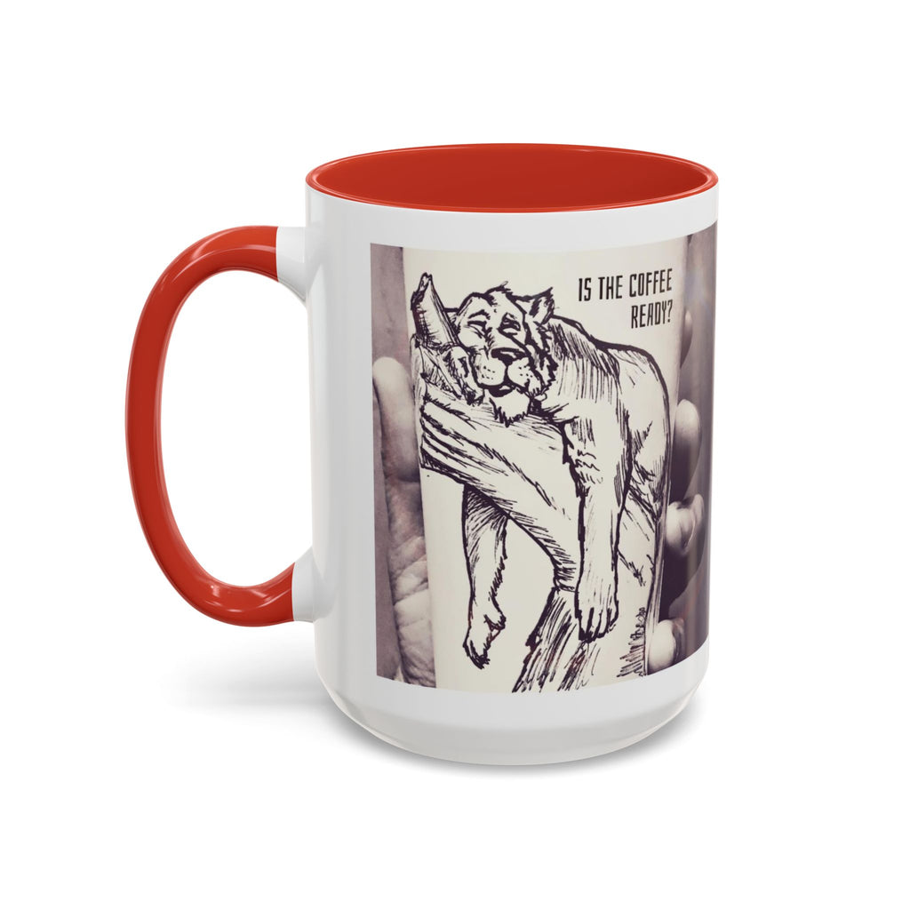 Coffee Ready Lion Accent Ceramic Mug (11/15oz)