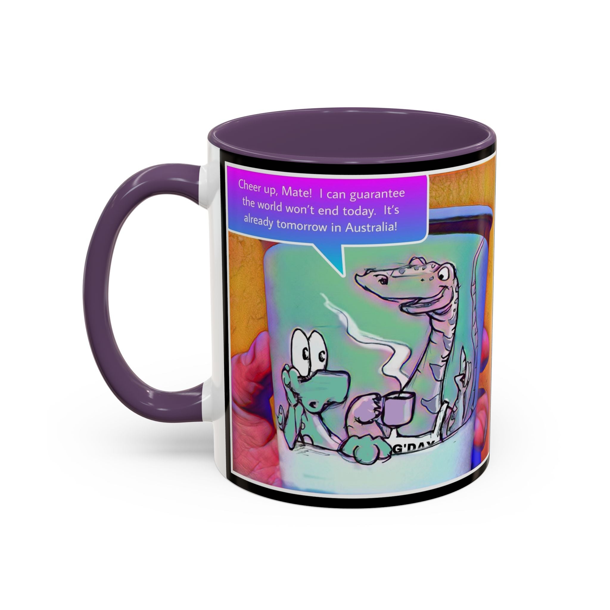 Tomorrow in Aus Dino Accent Ceramic Mug (11/15oz)