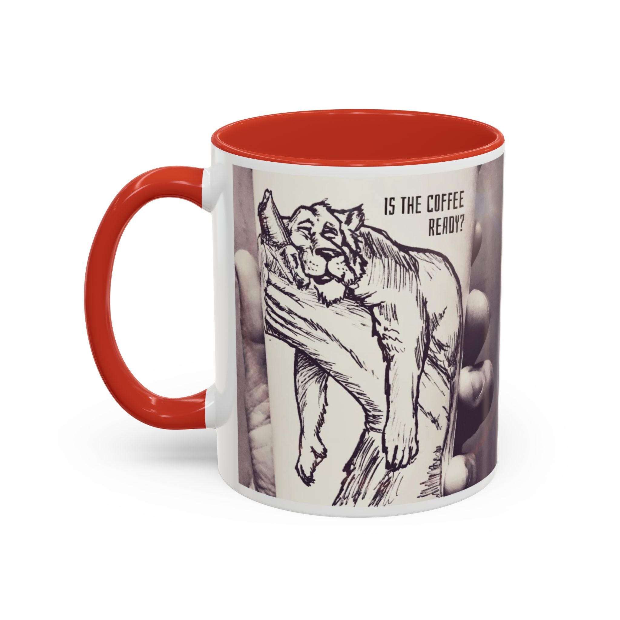 Coffee Ready Lion Accent Ceramic Mug (11/15oz)