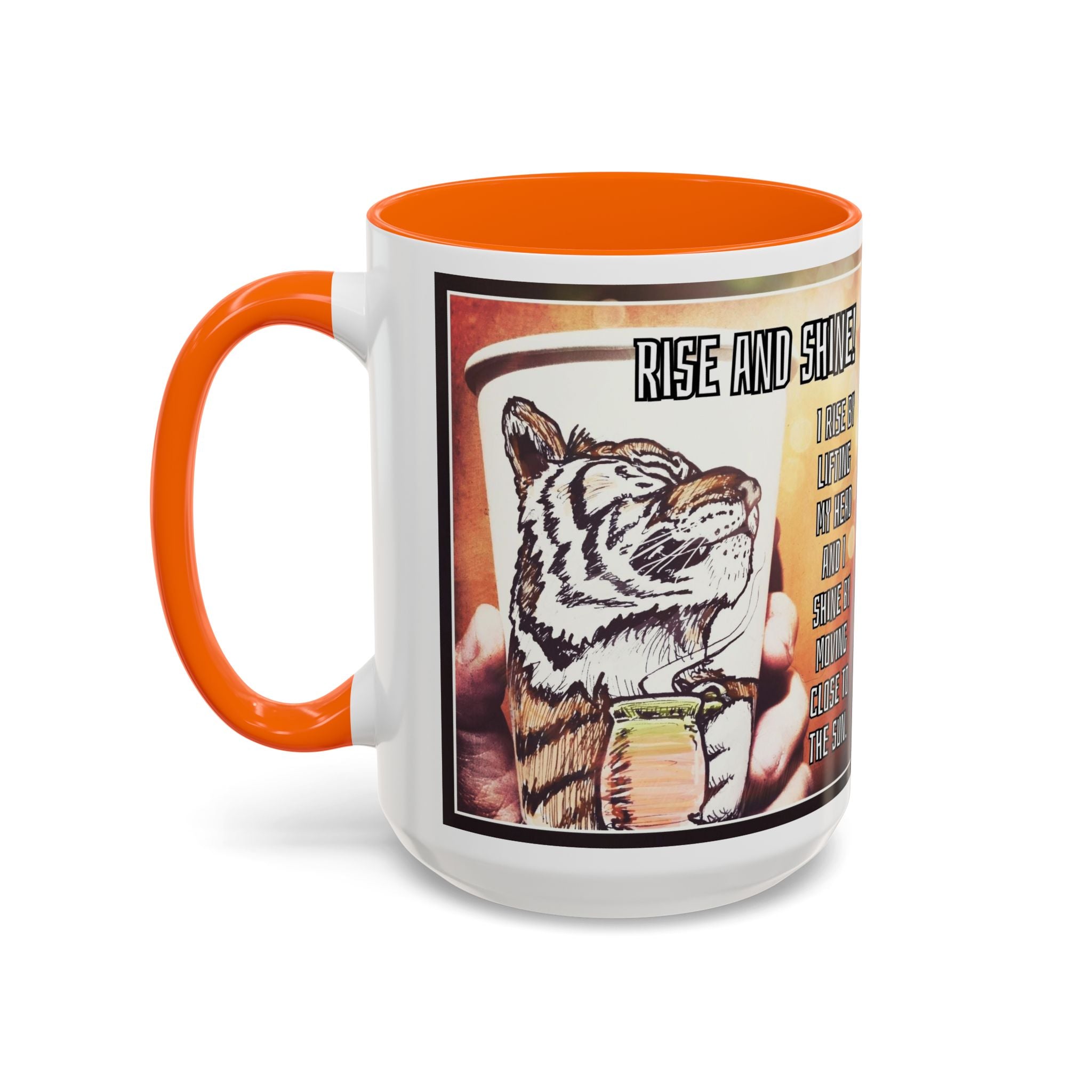 Rise n Shine Tiger Accent Ceramic Mug (11/15oz)