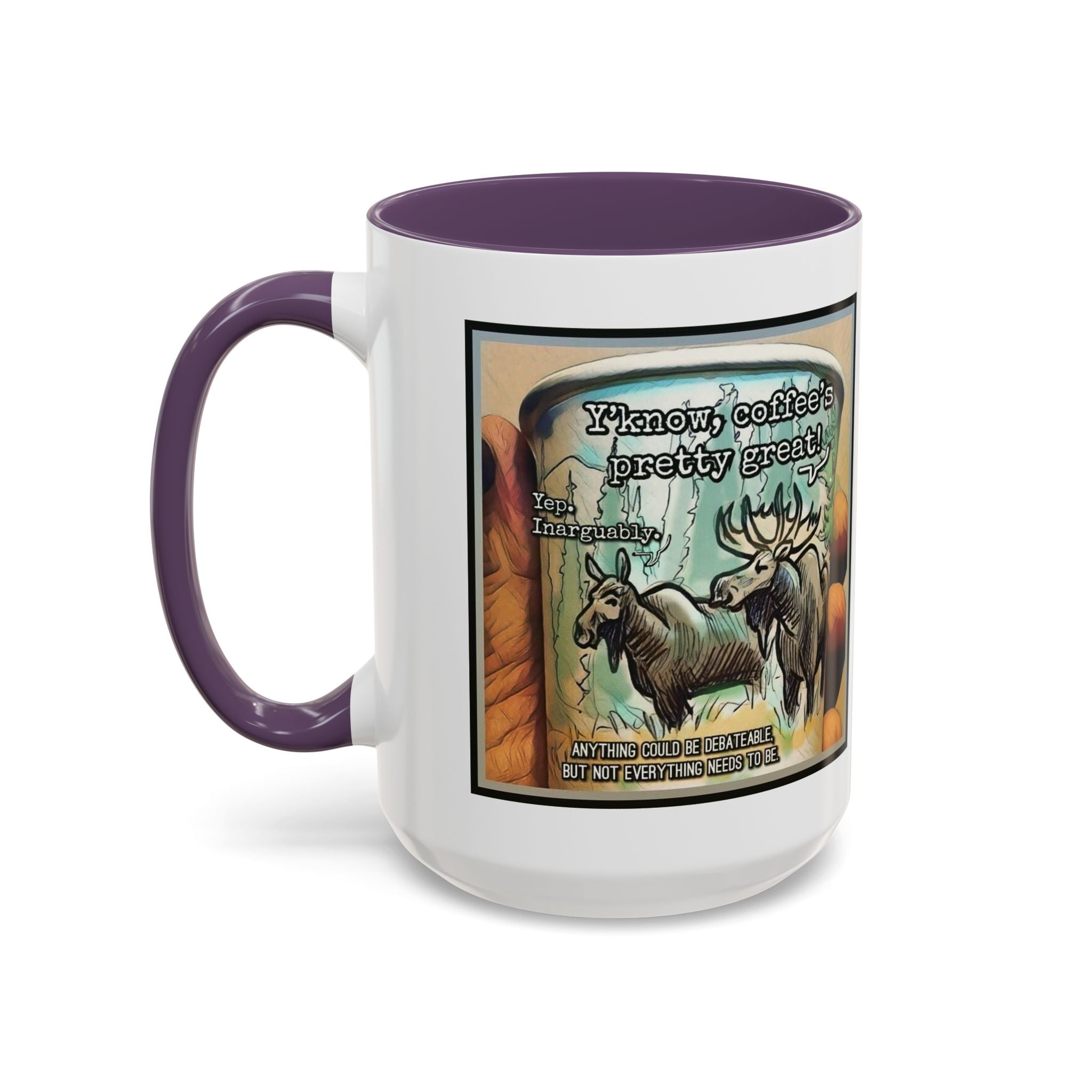 Coffee Mug - Moose Debate Accent Ceramic Mug (11/15oz)