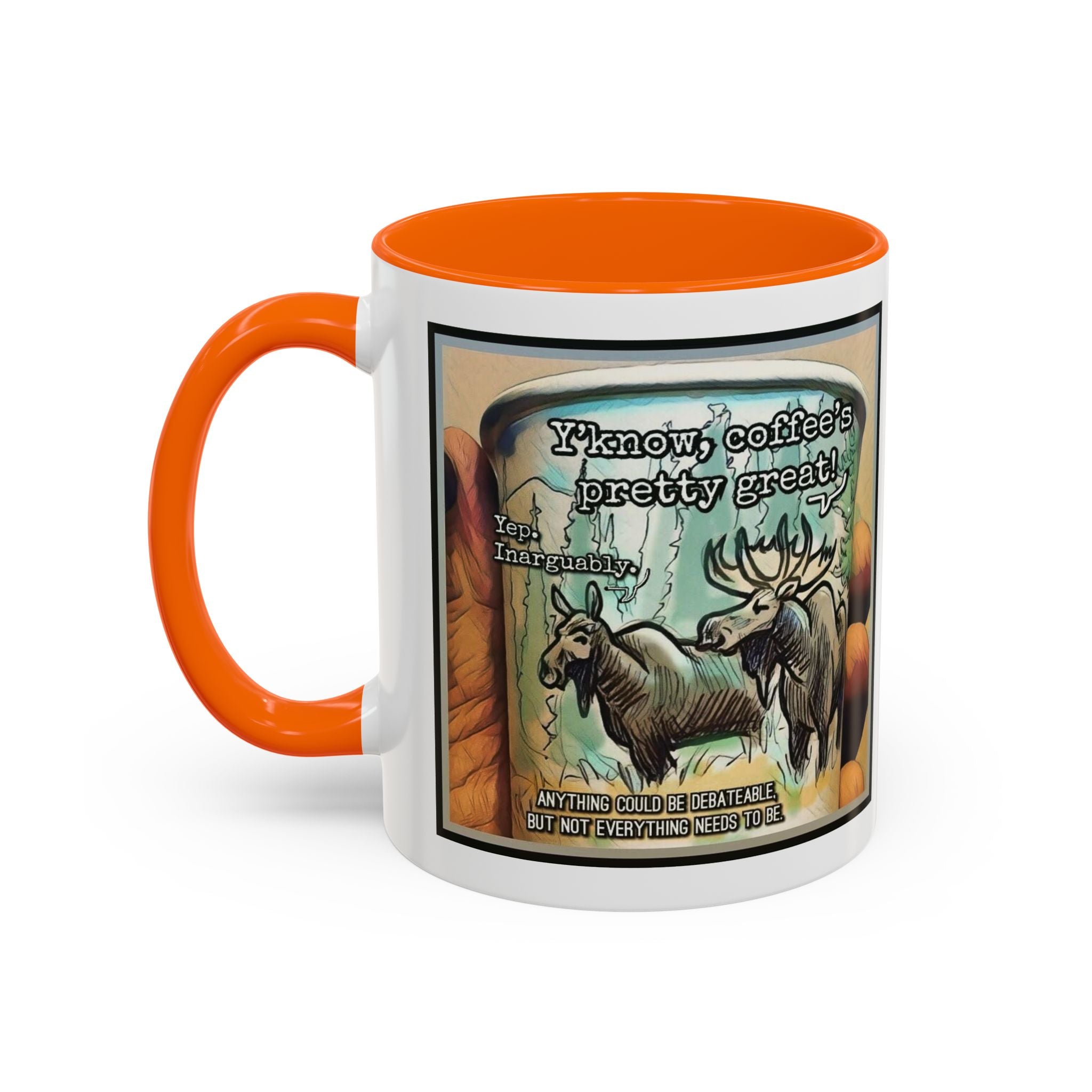 Coffee Mug - Moose Debate Accent Ceramic Mug (11/15oz)
