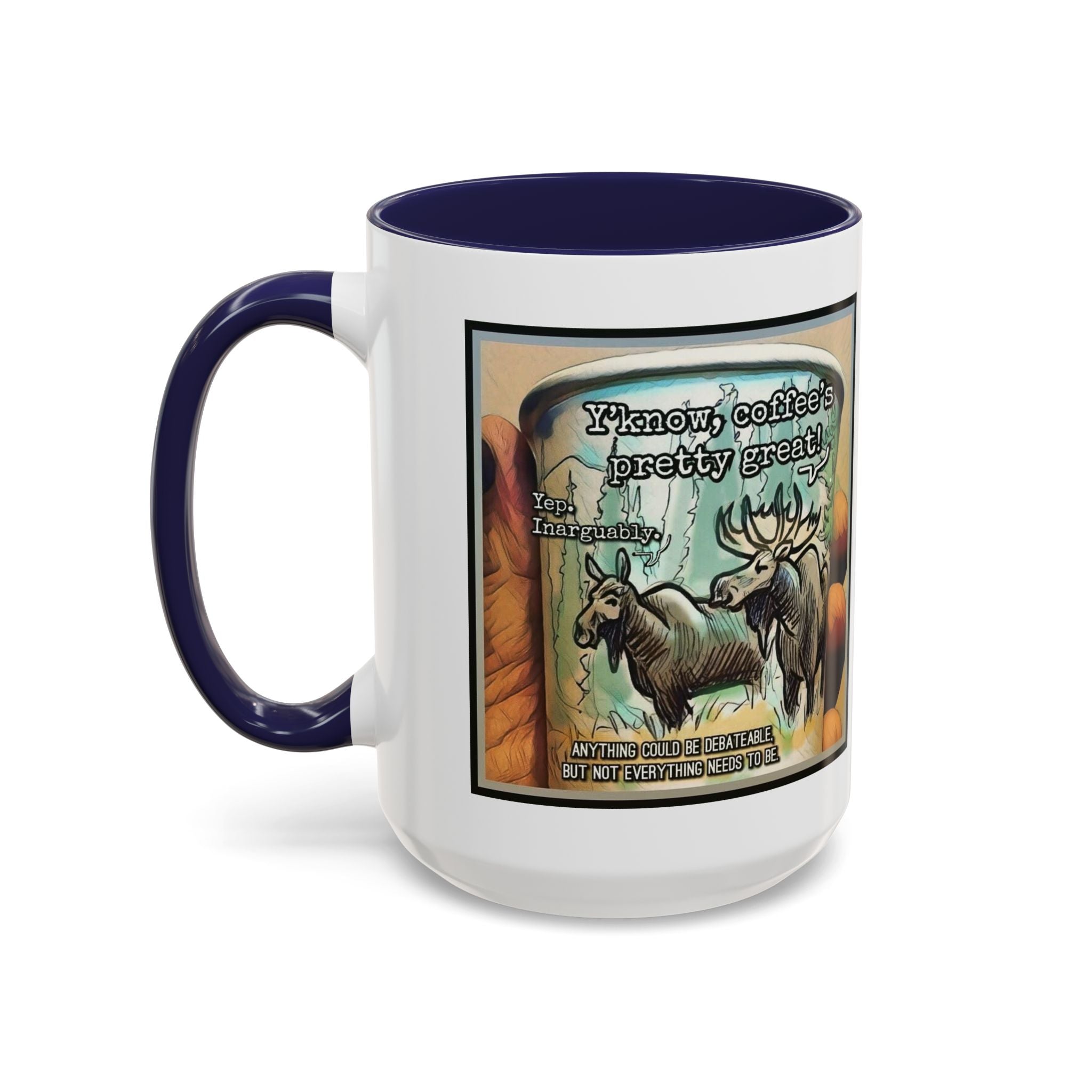 Coffee Mug - Moose Debate Accent Ceramic Mug (11/15oz)