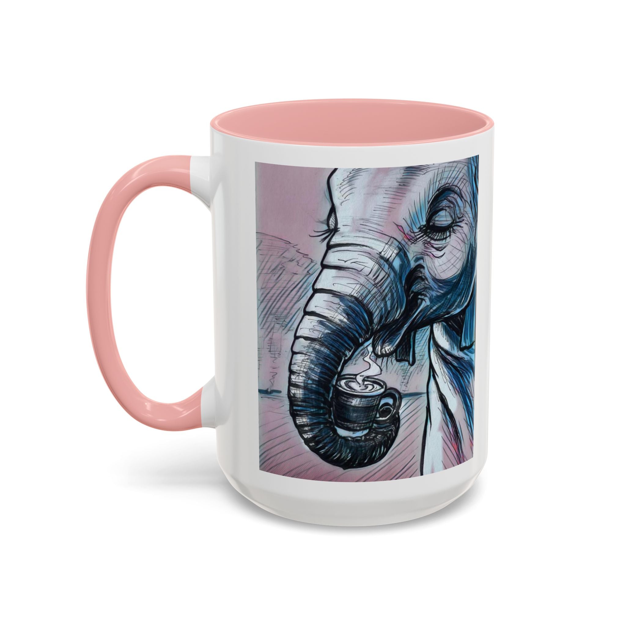 Elephant loves Coffee Accent Ceramic Mug (11/15oz)