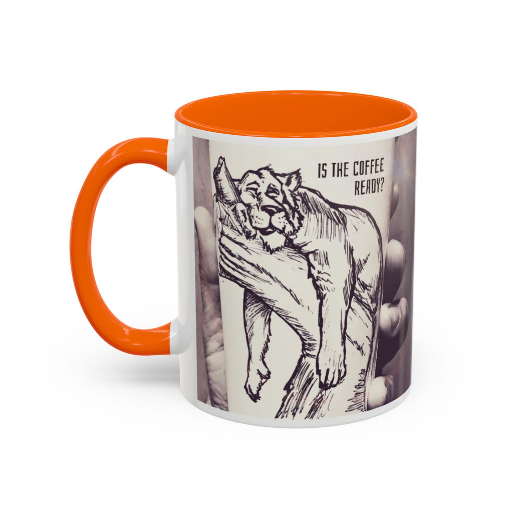 Coffee Ready Lion Accent Ceramic Mug (11/15oz)