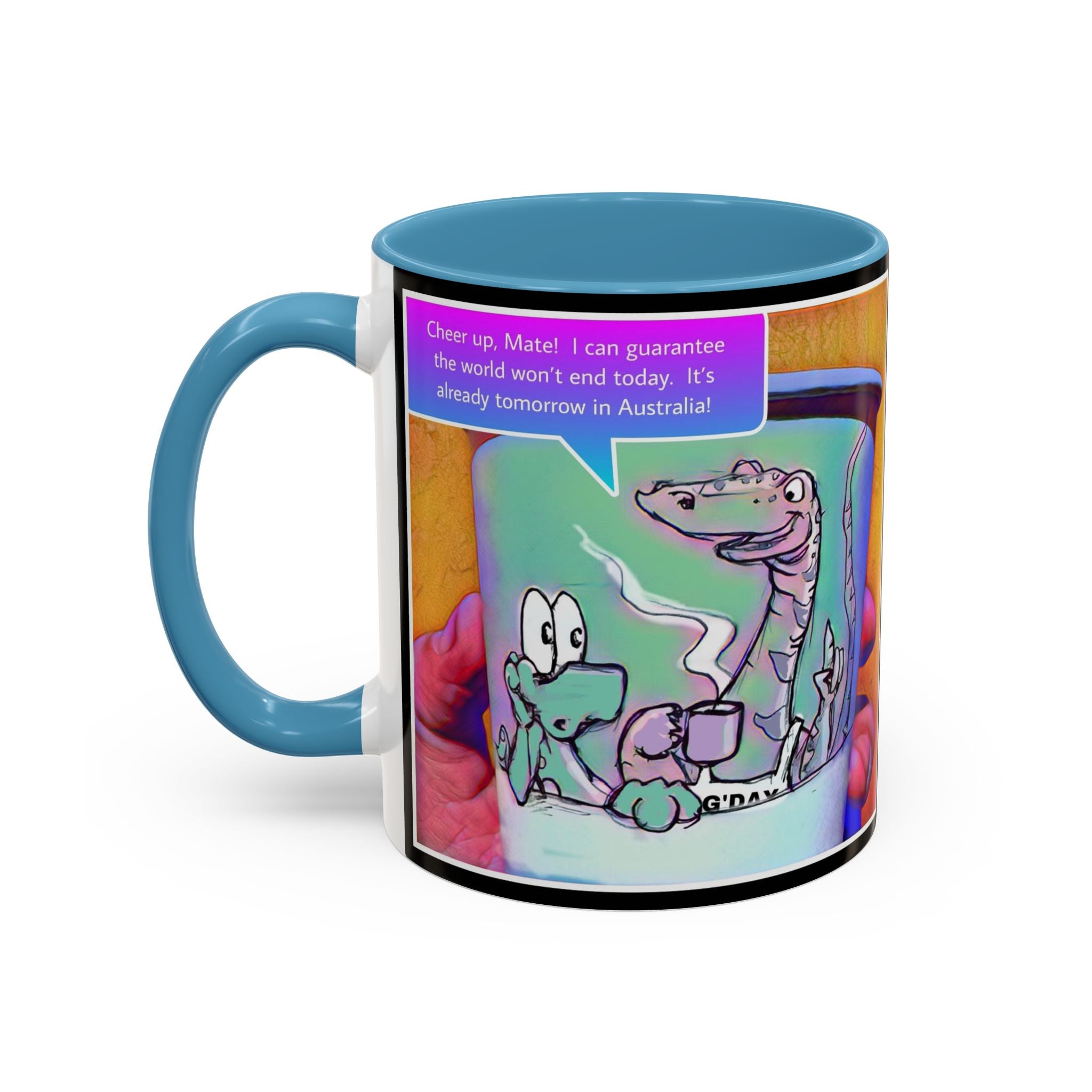 Tomorrow in Aus Dino Accent Ceramic Mug (11/15oz)